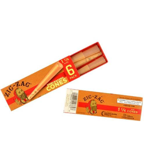 ZIG ZAG CONO UNBLEACHED 1/4 6 PCS