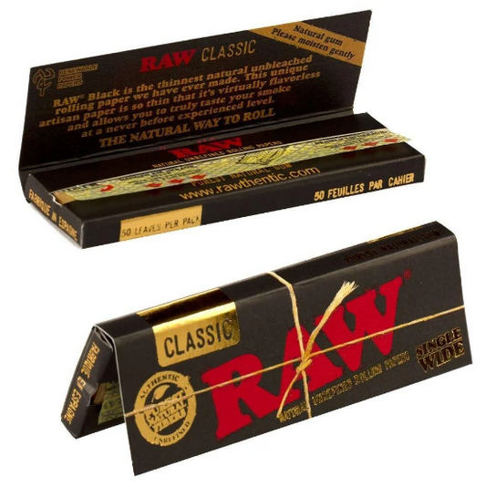 RAW ROLLING PAPER CLASSIC BLACK 1/4 50 PCS