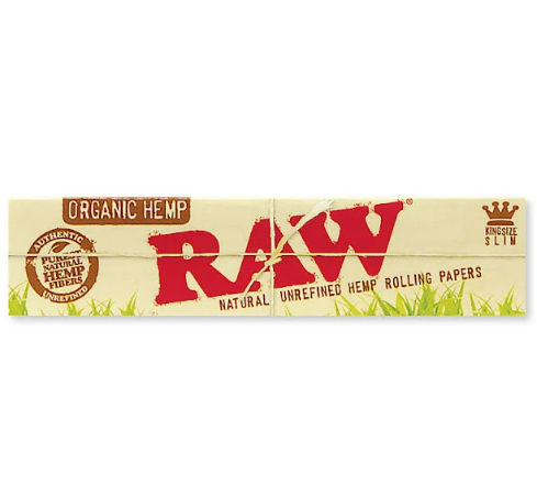 RAW ROLLING PAPER KING SIZE ORGANIC HEM 32 PCS
