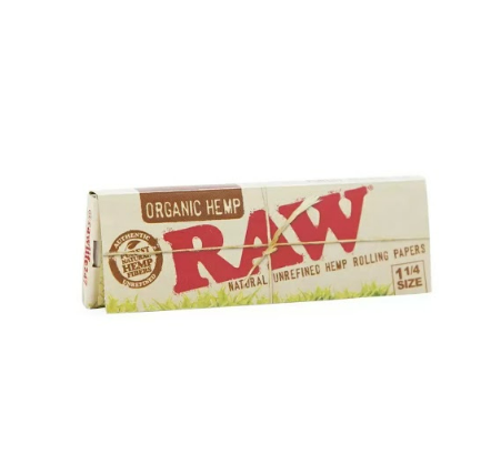 RAW ROLLING PAPER ORGANIC HEMP 1/4 NATURAL UNREFINED 50 PCS