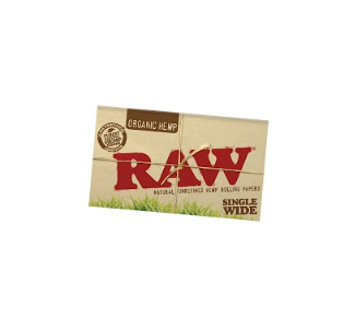 RAW ROLLING PAPER ORGANIC SINGLE WIDE SLOW BURNING 1/4 100 PCS