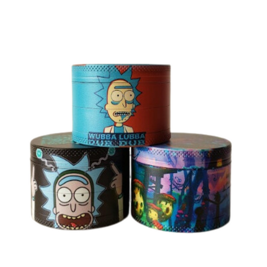 GRINDER METALICO CON DISEÑOS DE RICK Y MORTY