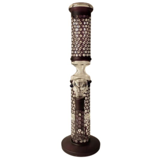 BONG DE VIDRIO CON FIGURAS DE HEXAGONOS 12 PULGADAS