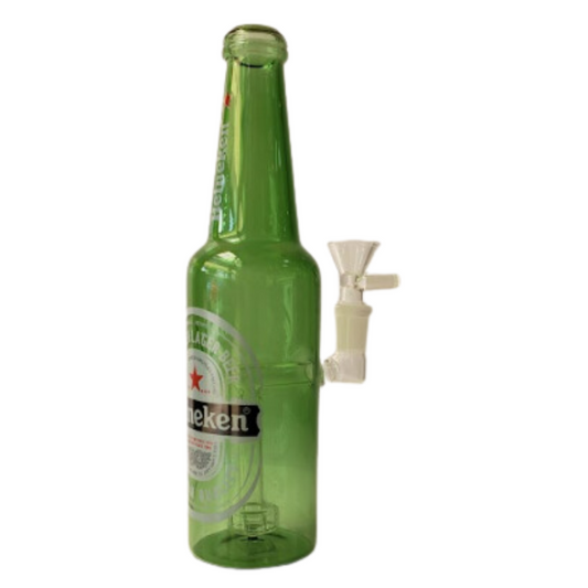 BONG DE VIDRIO EN FORMA DE BOTELLA DE CERVEZA 9 PULGADAS