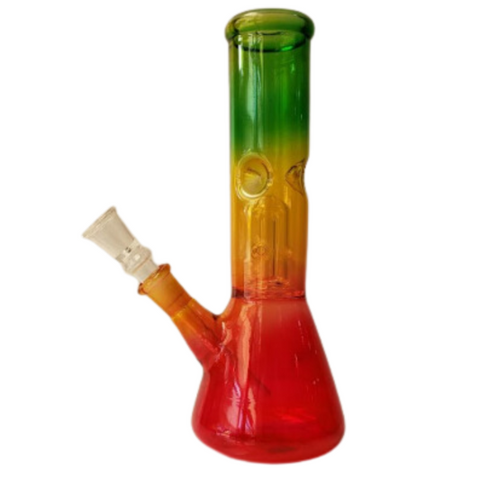 BONG DE VIDRIO EN FORMA DE CUPULA CON COLORES GANJA 8 PULGADAS
