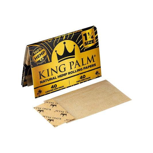 KING PALM NATURAL HEMP ROLLING PAPERS 1/4 40 PCS