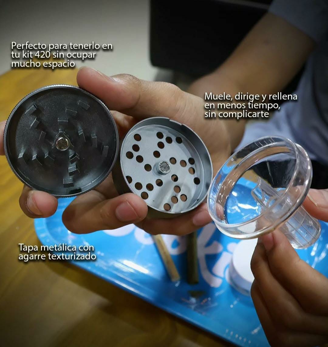 GRINDER METÁLICO CON DISEÑO DE EMBUDO