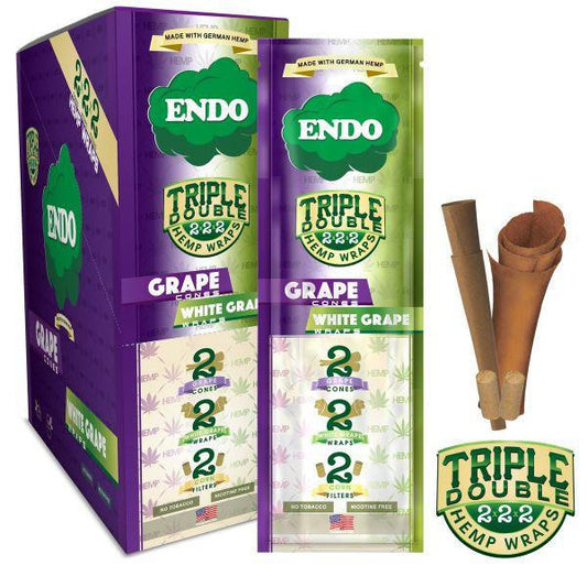 ENDO TRIPLE DOUBLE HEMP WRAPS CONOS 2 PCS