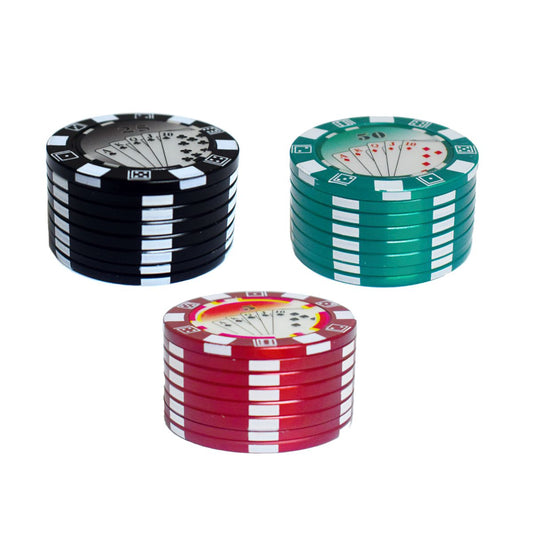GRINDER METALICO EN FORMA DE FICHA POCKER 3 PCS