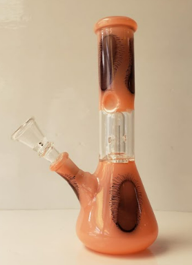 BONG DE VIDRIO CON INTERMEDIO TRANSPARENTE 8 PULGADAS