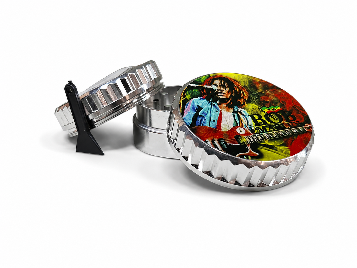 GRINDER METÁLICO CON LOGO DE BOB MARLEY 3 PCS